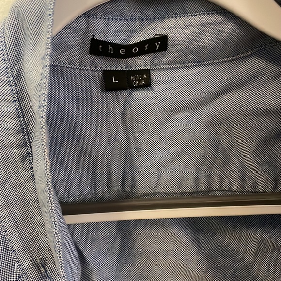 Slim fit blue Theory button down shirt, worn once! - Picture 2 of 2